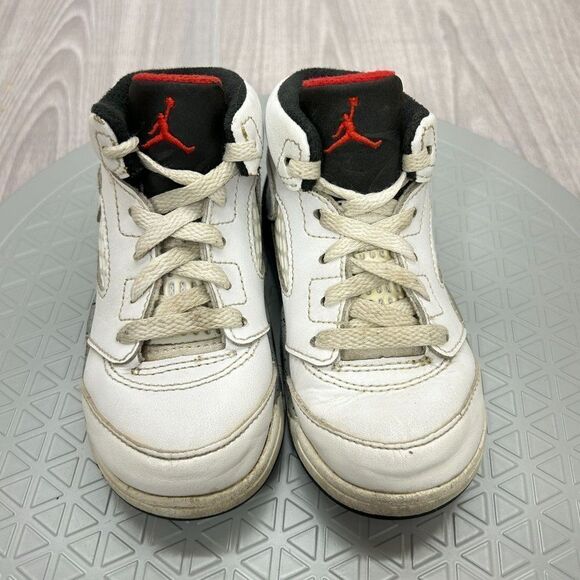 Nike Air Jordan 5 Retro TD White Cement Toddler Sneakers Shoes 440890-104 Sz 8C - Picture 5 of 12